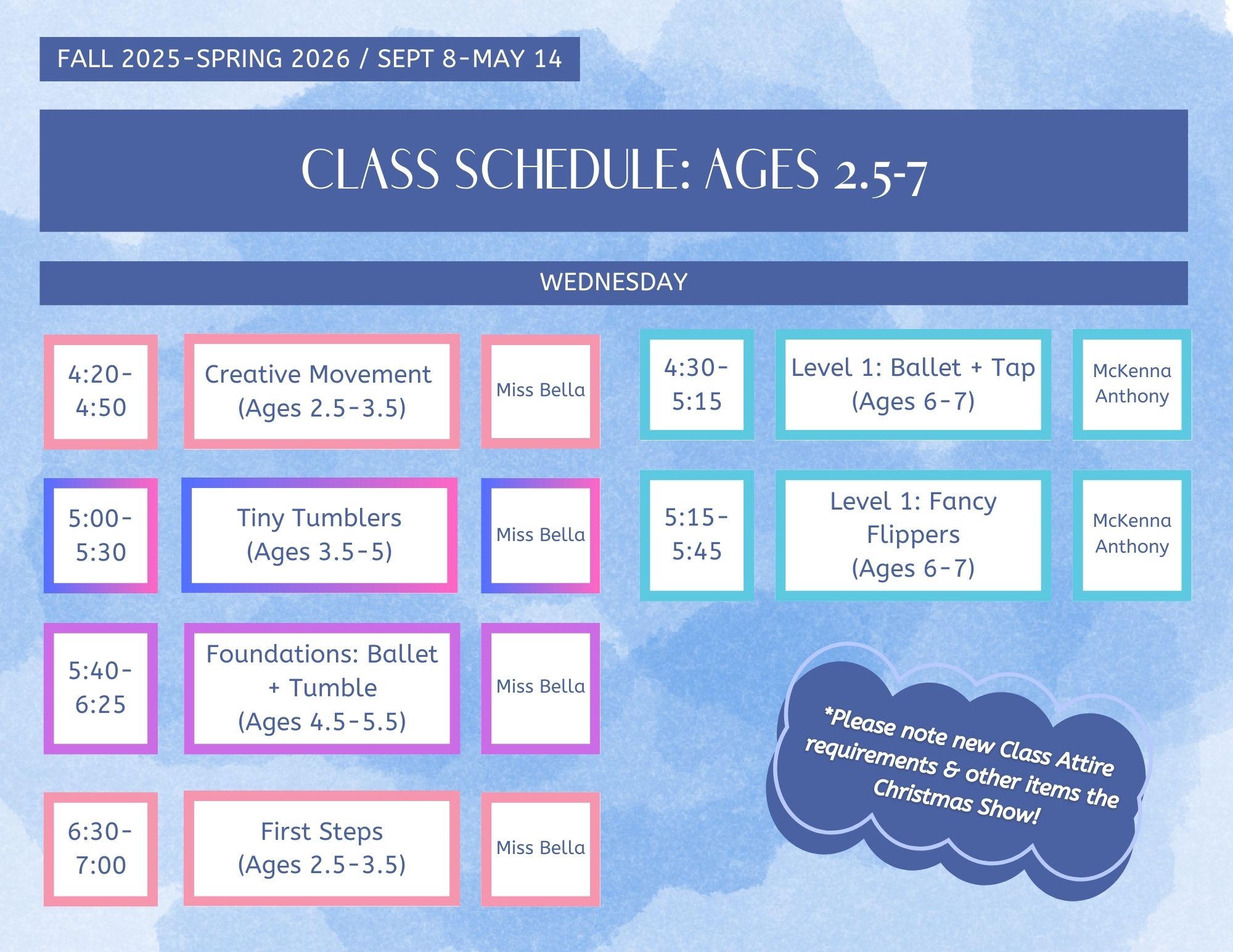 Fall-Spring Ages 2.5-7