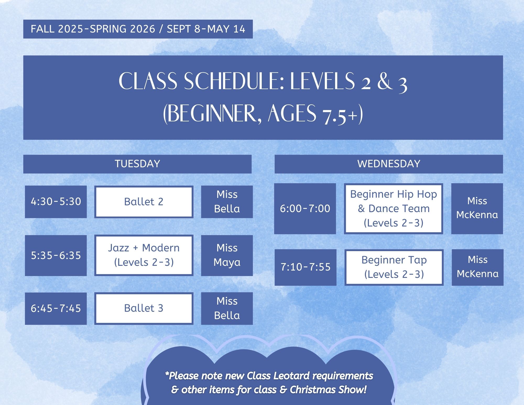 Fall-Spring Levels 2 & 3